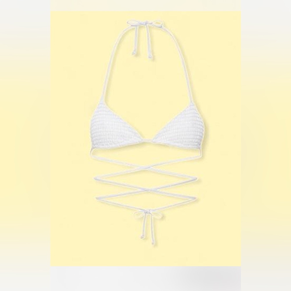 BNWT MIMI The Label Luxe White The Olivia Faye Bikini Top